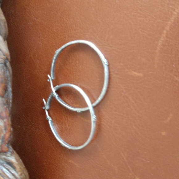 Lucky Silver Hoops - Picture 2 of 2